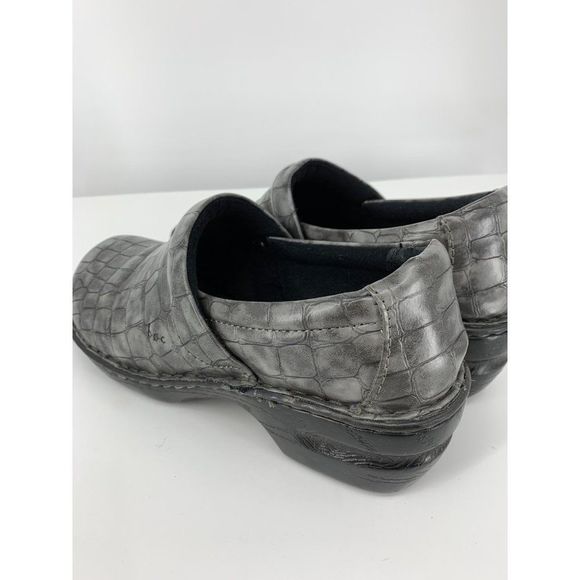 BOC Womens Peggy Clogs Shoes Gray Croc Emboss C45728 Slip On 9 M 2952 - Picture 5 of 11